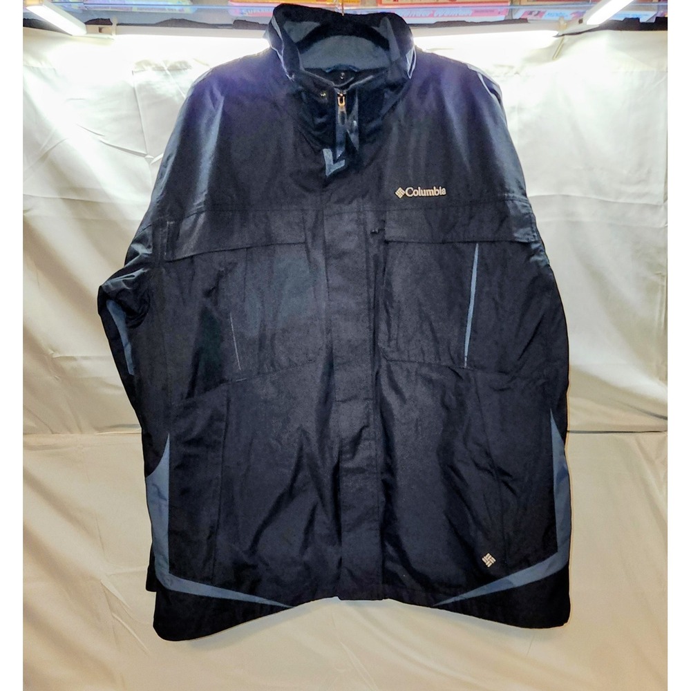 🔥 Columbia Sportswear Interchange Blue Jacket Men's Size XXL Rain Windbreaker🔥